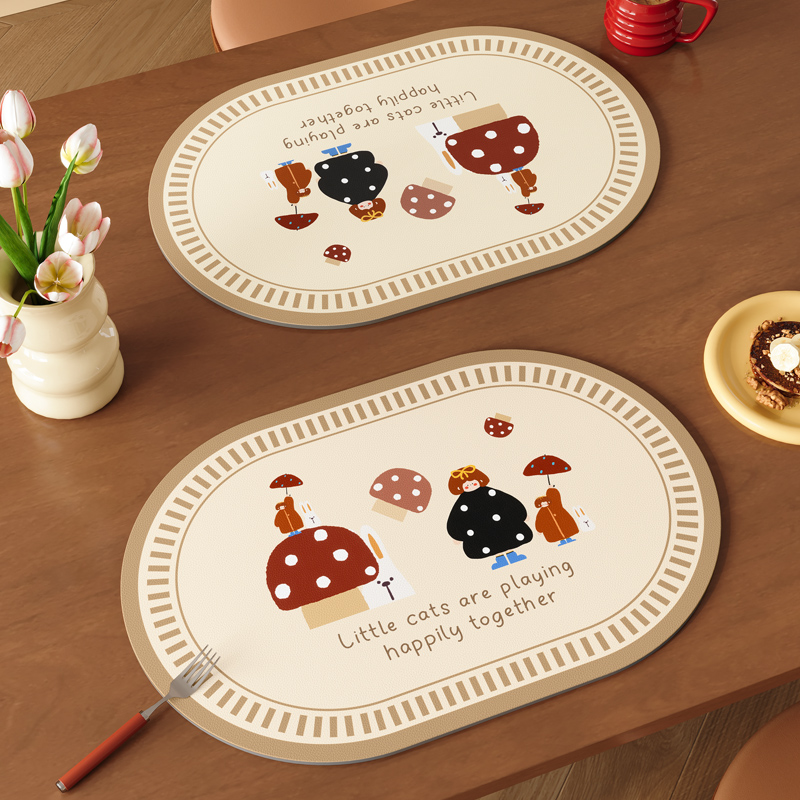 卡通软硅胶防水防油西餐垫桌面防烫隔热耐高温餐盘碗筷垫台面杯垫