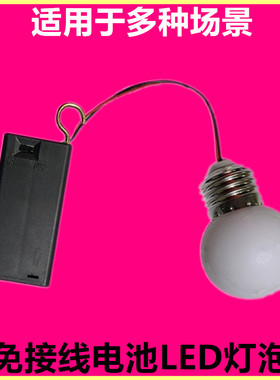 5W春节元宵中秋灯笼灯泡3V氛围灯免接线LED电池灯节日游行板龙泡