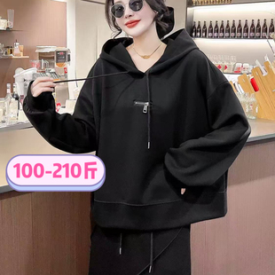 清库存大码卫衣舒适休闲宽松洋气女连帽上衣学生韩版外套ins210斤