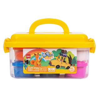 得力儿童0甲醛粘土彩泥橡皮泥黏土幼儿园宝宝手工diy抗菌粘土玩具