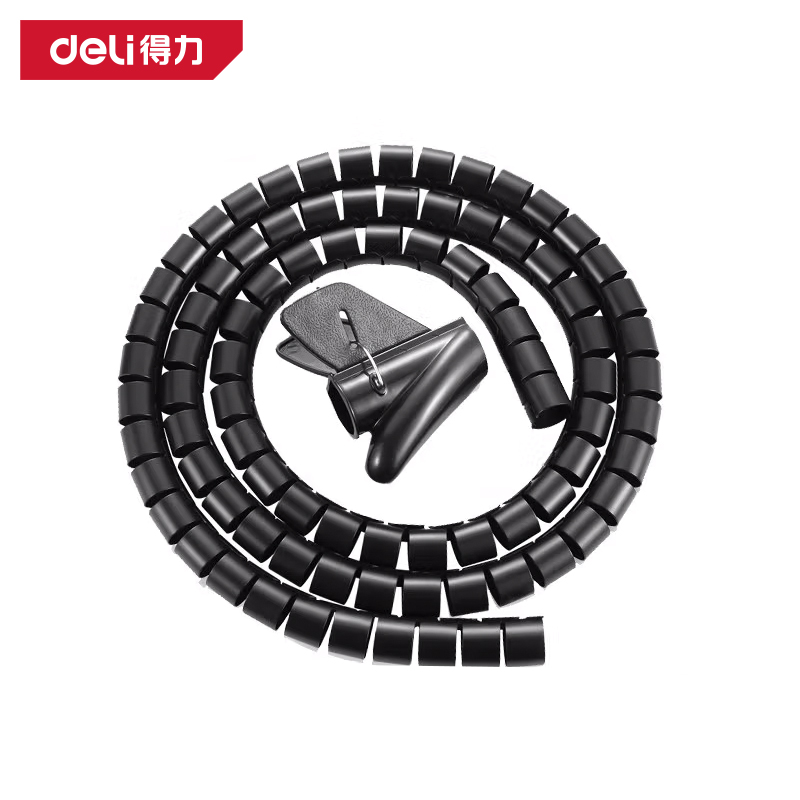 得力工具DL945112 PE缠绕管保护套电线理线器 (计价单位：卷)黑色