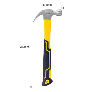 得力工具纤维柄羊角锤高碳钢锤头锤子多功能榔头木工装修工具家用
