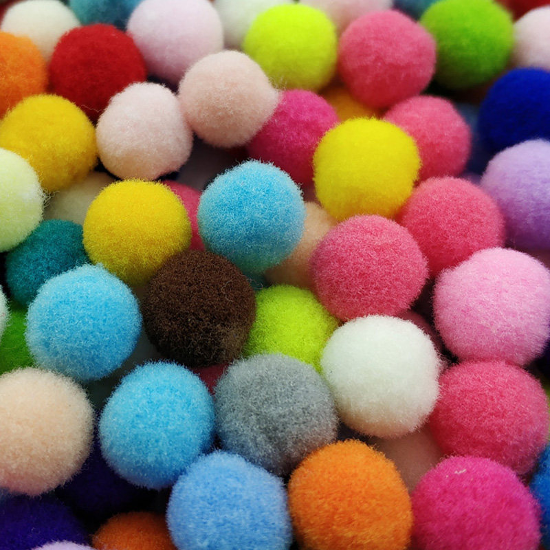 高弹毛绒球葱球双色球diy儿童创意手工材料彩色装饰