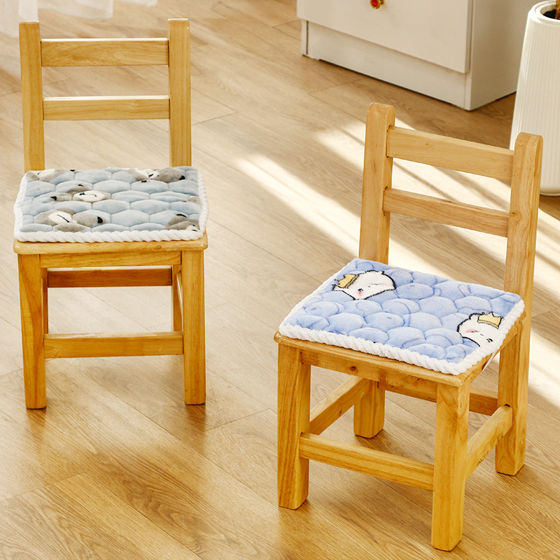 小凳子软垫25*25小孩坐垫幼儿园小椅子小板凳屁垫宝宝法兰绒垫子