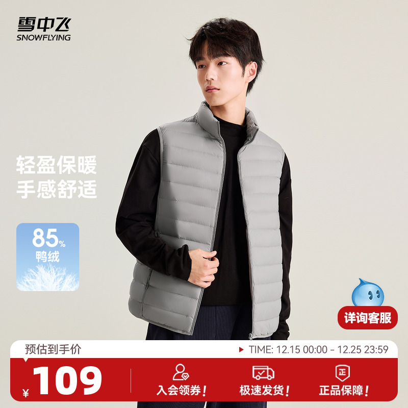 男式羽绒立领马甲雪中飞
