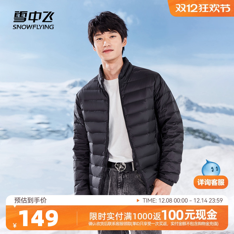 雪中飞轻薄羽绒服男士休闲立领