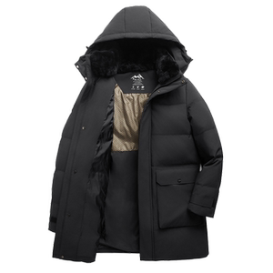雪中飞2025春秋新款爸爸款男士一手长羽绒服獭兔毛领保暖耐脏休闲