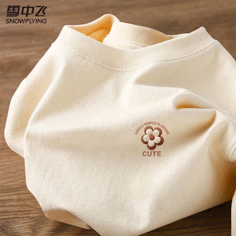 雪中飞百搭印花长袖t恤女打底衫