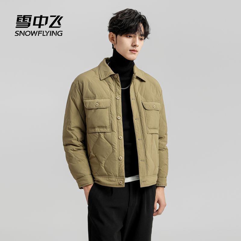 外套羽绒服雪中飞衬衫领