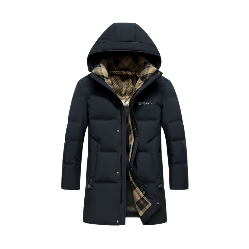 中长款羽绒服雪中飞可拆帽商务
