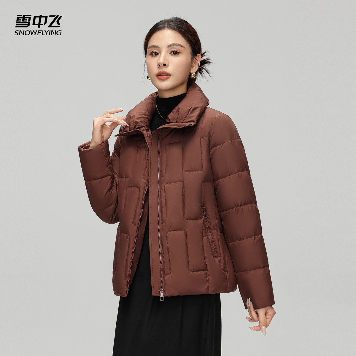 短款羽绒服雪中飞简约休闲