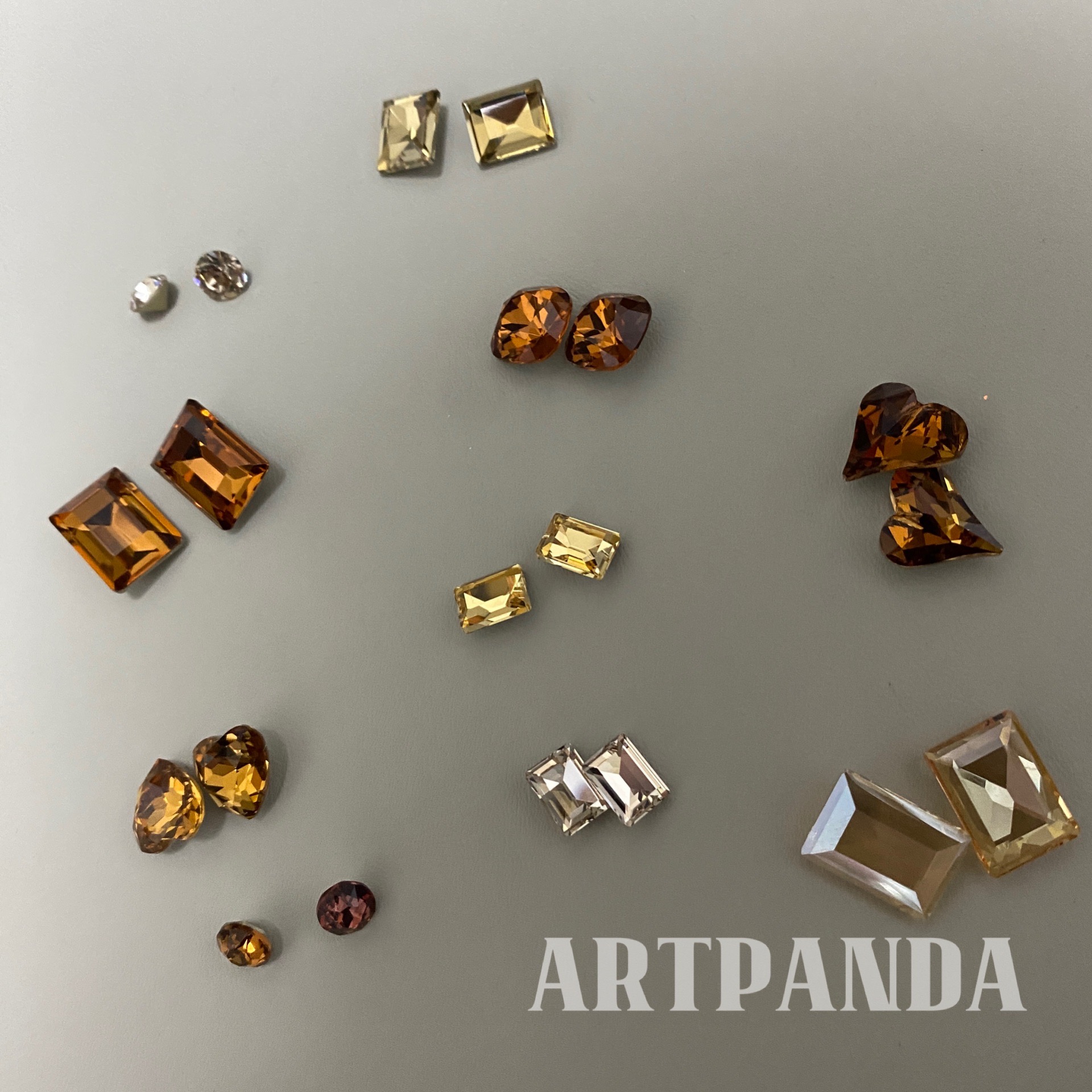 ARTPANDA美拉德焦糖色高品K9美甲饰品 ~复古香槟 尖底钻