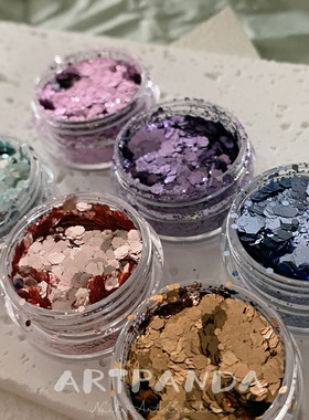 ARTPANDA极薄纯色美甲亮片闪粉小红书爆款超亮指甲饰品