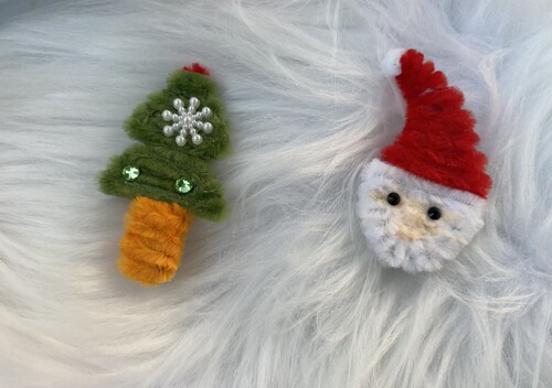 圣诞节 扭扭棒 圣诞老人 圣诞树 卡通纯手工发夹