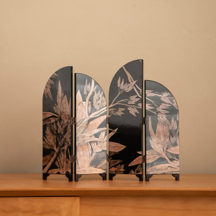 KYNVA新中式书房桌面摆件小屏风中国古风生日送礼物古典漆器艺术