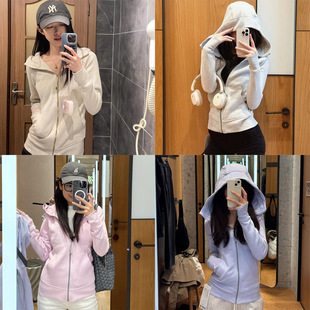 正确版！2025新款 Scuba女士拉链连帽衫 修身版加绒卫衣开衫外套