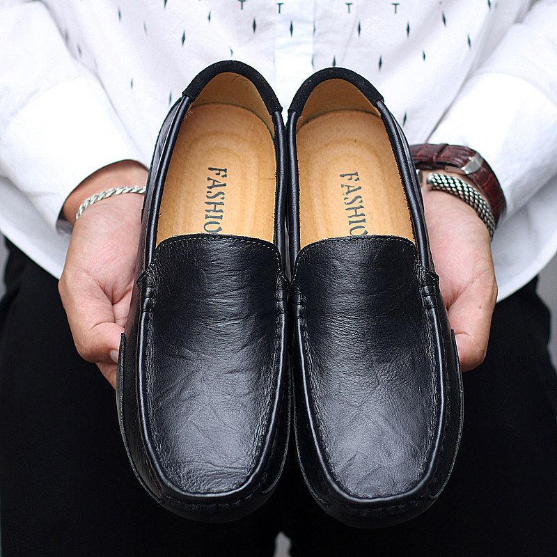 蜻蜓牌男鞋真皮牛皮透气休闲皮鞋软皮软底豆豆鞋套脚大码懒人鞋,流行男鞋,乐福鞋（豆豆鞋）,淘宝优惠券,粉丝福利购,淘宝优惠卷