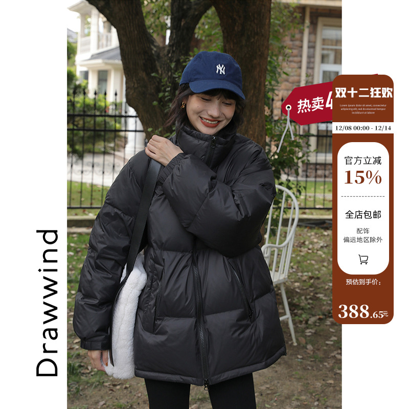 Drawwind立领短款羽绒服2022冬