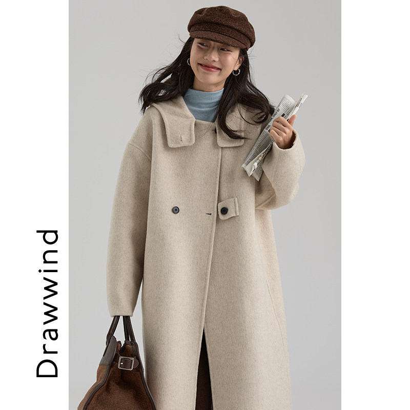 画风drawwind气质中长款羊毛大衣