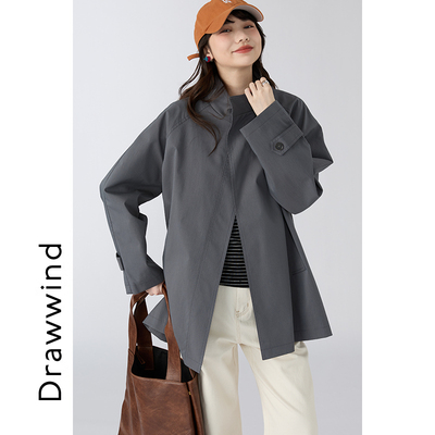 画风drawwind立领风衣外套女