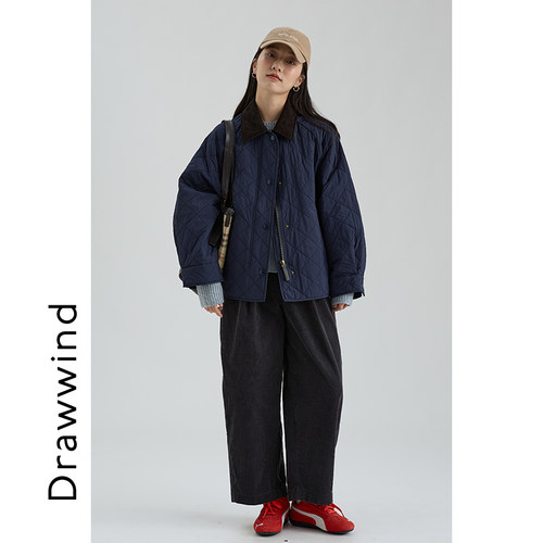 画风drawwind巴恩风菱格羊毛棉衣