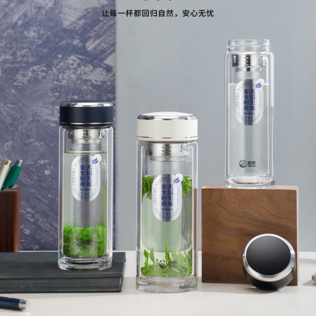 亚泰双层玻璃耐高温大容量泡茶杯