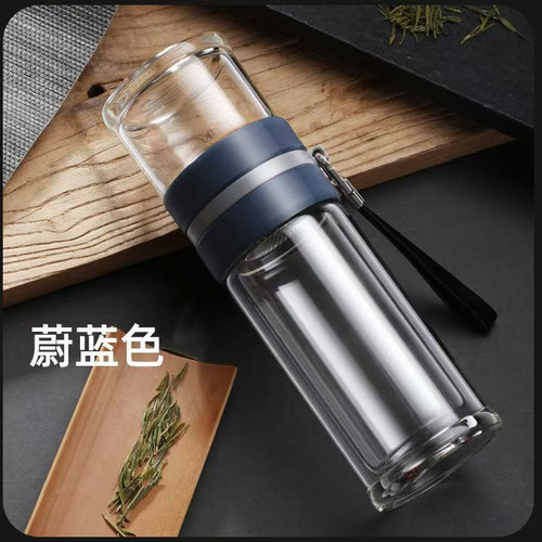匡迪茶水分离泡茶师高硼硅玻璃杯
