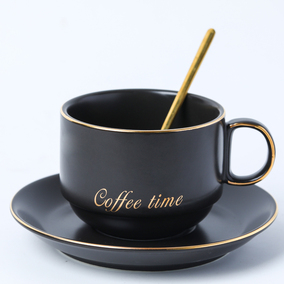 北欧创意ins风咖啡杯碟套装欧式小奢华下午茶杯子精致的陶瓷水杯