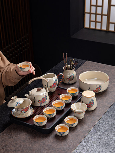 2025新型汝窑茶具家用陶瓷盖碗办公茶高端轻奢功夫茶壶