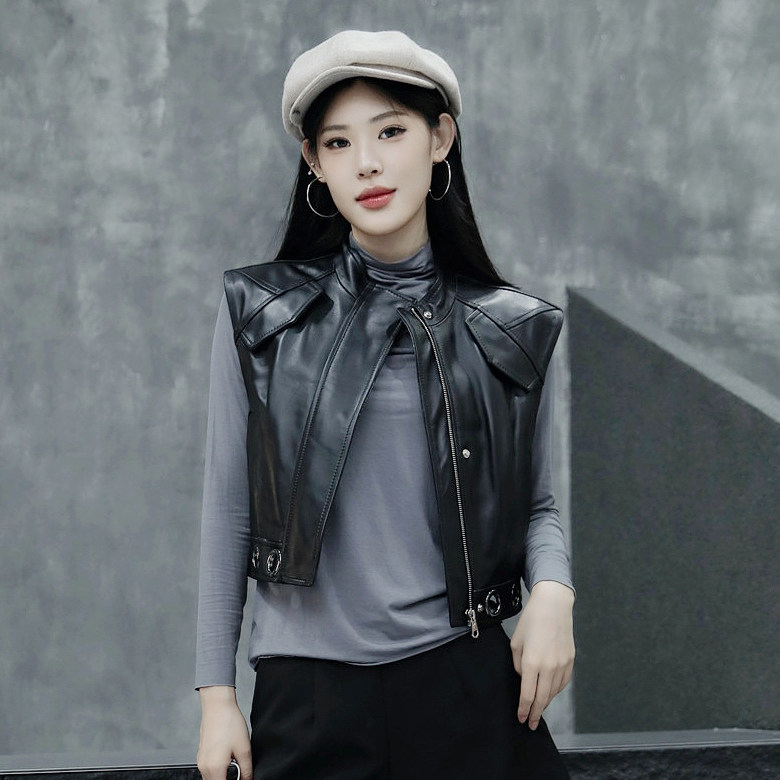 真皮马甲女短款2025年春季新款