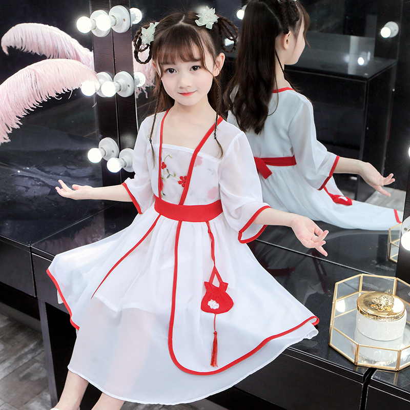 限时秒杀女童夏装2019新款儿童中大童汉服