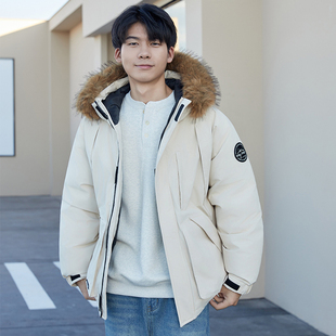 反季清仓冬季新款羽绒服男短款加厚保暖白鸭绒外套时尚上衣滑雪服