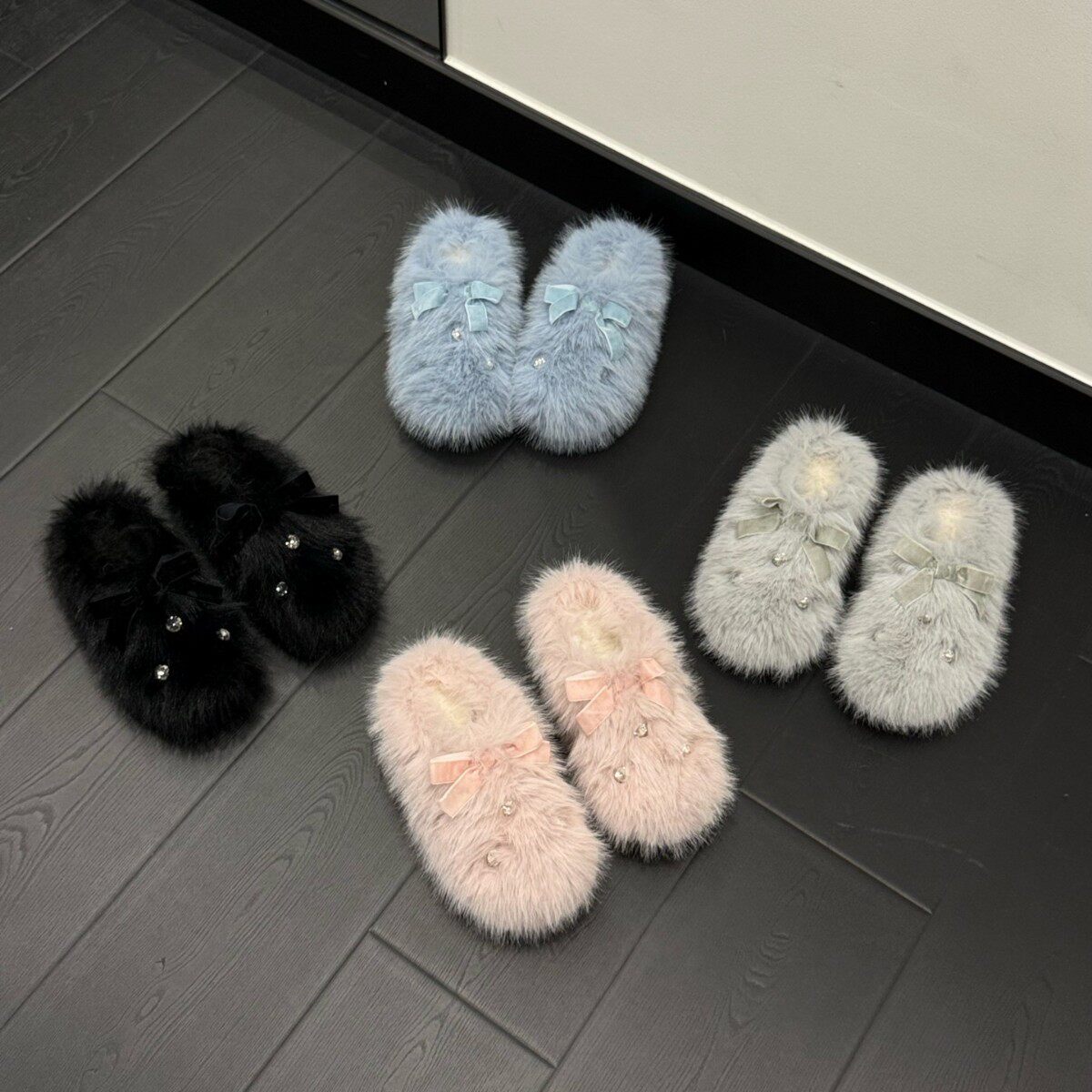 网红厚底毛毛半拖女2025秋冬新款保暖加绒时尚百搭外穿兔毛棉拖鞋