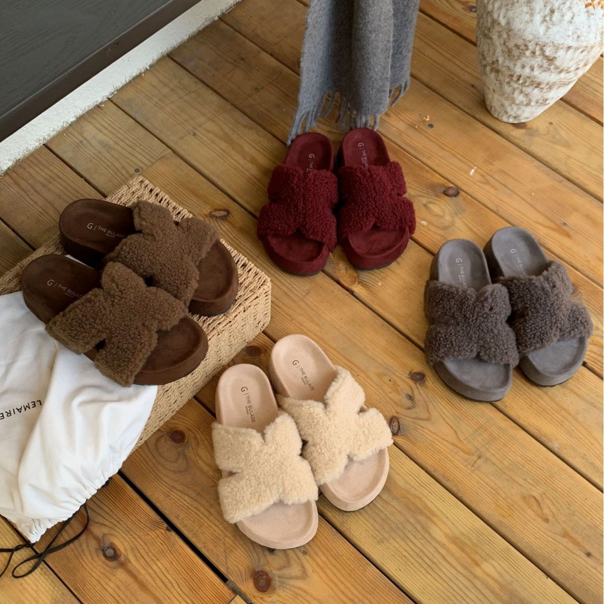 62019~厚底法式高级感毛毛拖鞋女鞋子外穿2025年秋冬季新款