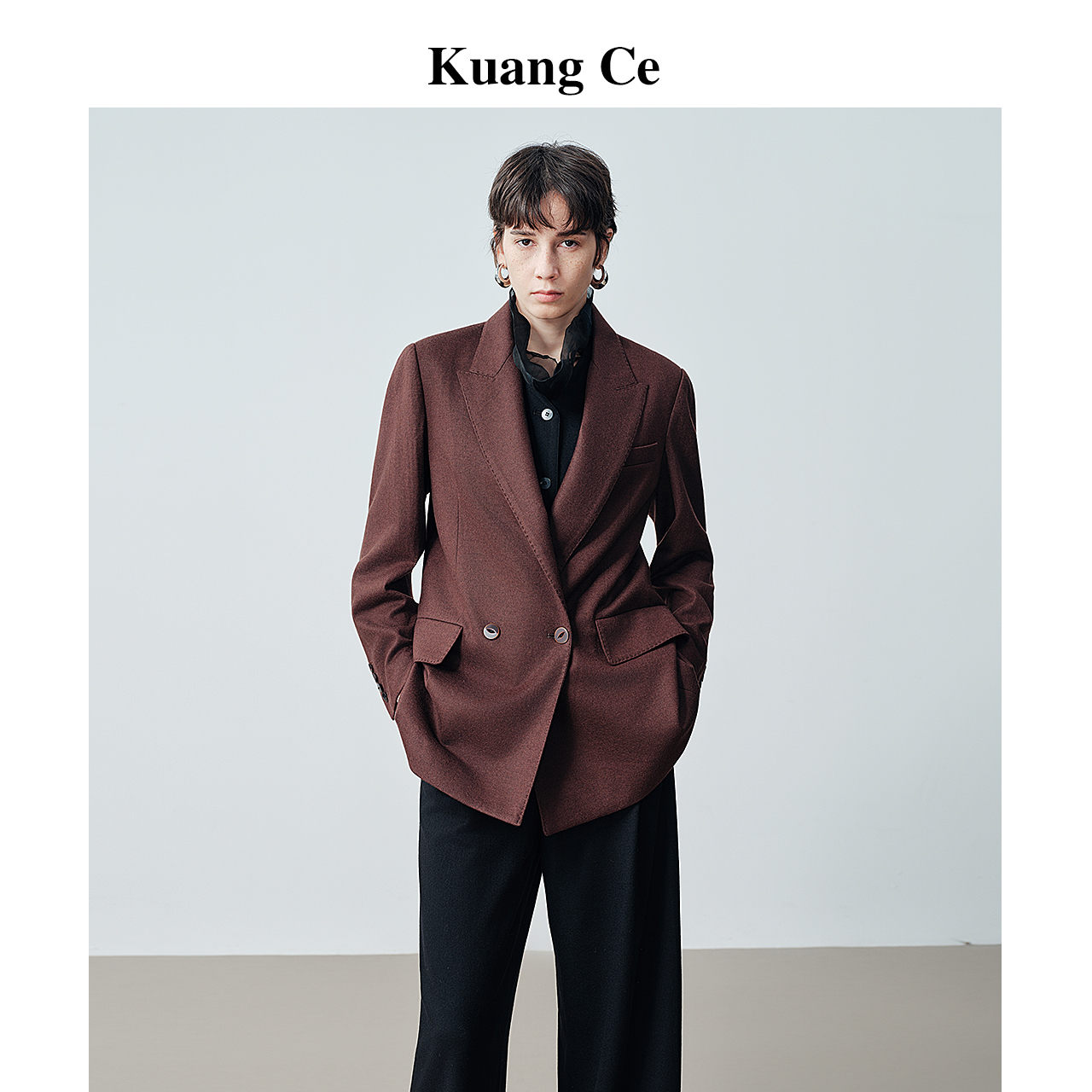 25秋冬新羊毛西装外套廓形老钱风