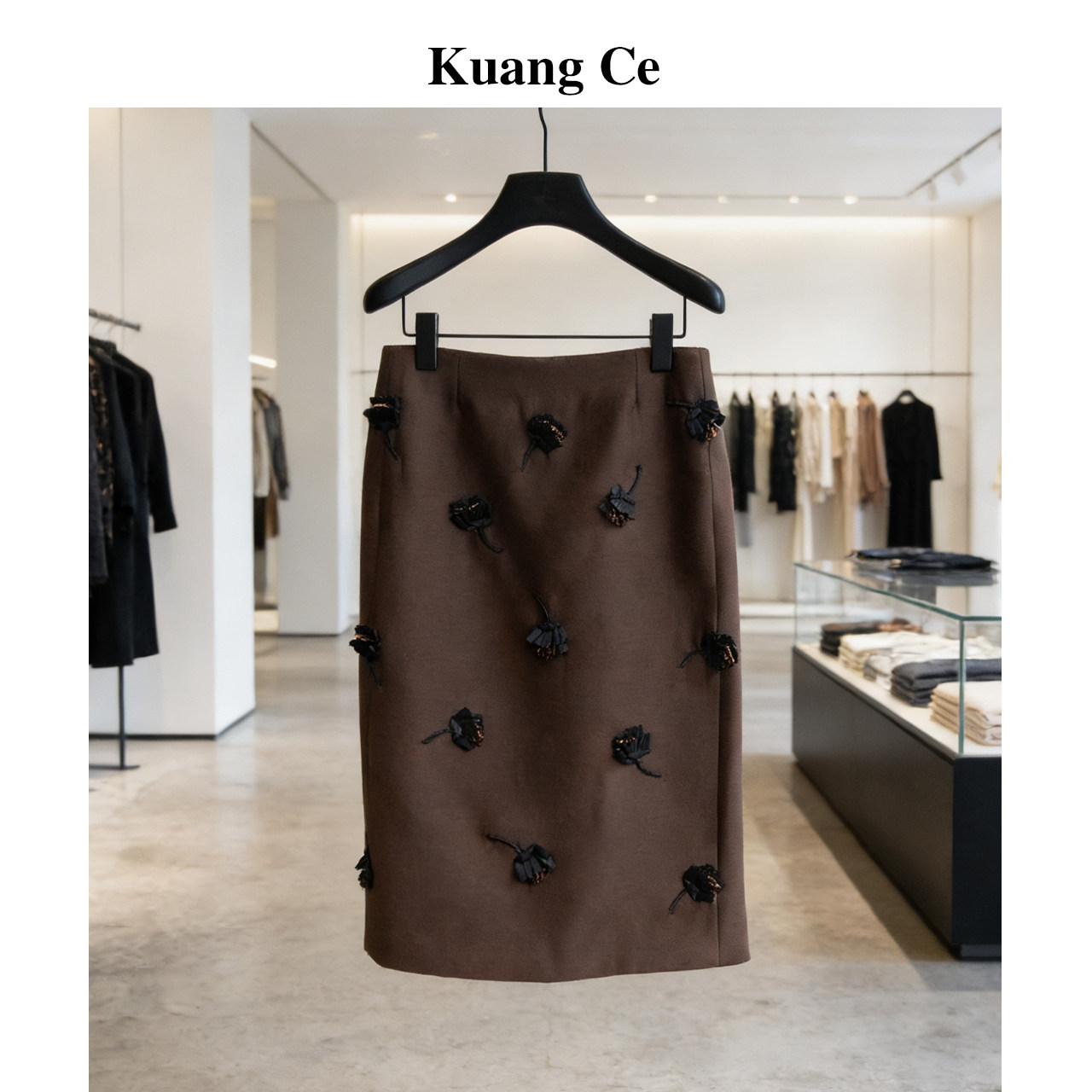 匡册2026春夏新款女士羊毛高腰半身裙女小众设计感直筒开叉裙子,女装/女士精品,半身裙,淘宝优惠券,粉丝福利购,淘宝优惠卷