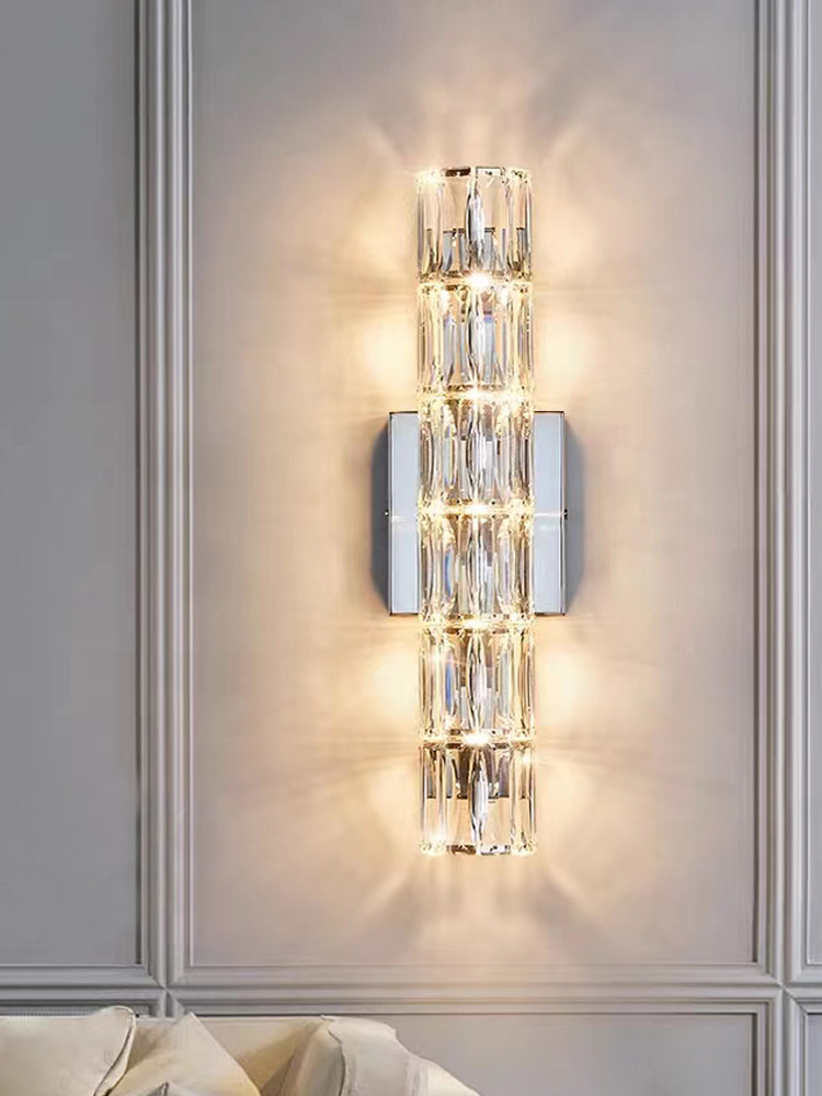 轻奢网红款水晶壁灯高档别墅客厅背景墙卧室床头餐厅ktv水晶灯
