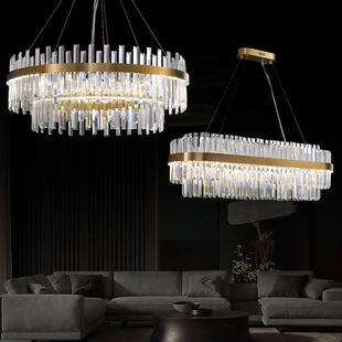 北欧后现代水晶吊灯时尚大气轻奢客厅餐厅灯具全光谱声控智能灯