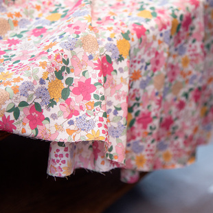 日本进口HOKKOH60支纯棉服装连衣裙温柔碎花手工布面料重叠粉花