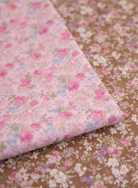 seven进口60s纯棉碎花温柔田园手工布料连衣裙衬衣diy面料小魔女