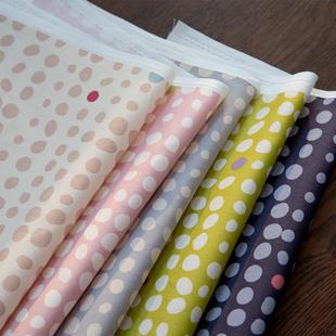 KOKKA进口纯棉印花细帆布牛津裤子包包diy卡通可爱面料彩色石头