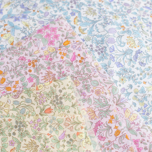 进口VA威廉莫里斯纯棉60slawn面料艺术布服装连衣裙睡衣草坪蝴蝶