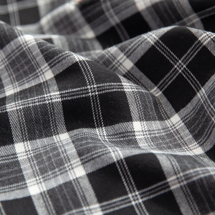 sevenberryj进口黑白格子单面起毛秋冬面料外套裤磨毛舒适面料