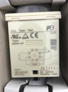 日本富士FUJI星三角交流时间继电器 MS4SY-AP 100-240VAC 6s-120s