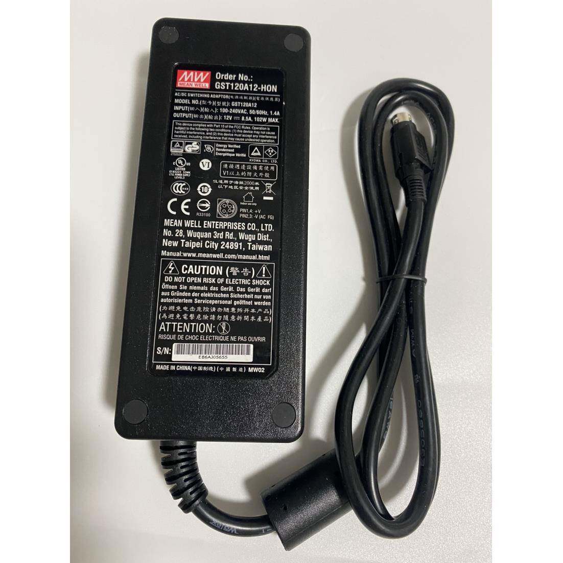 明纬电源GST120A12-R7B电源适配器电源12V8.5A 4针 GST120A12-HON