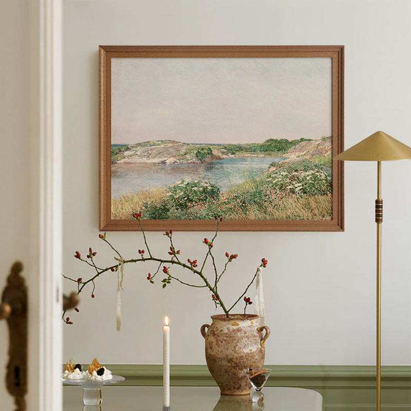 法式复古客厅沙发墙装饰画高级感中古风玄关挂画小众艺术风景壁画