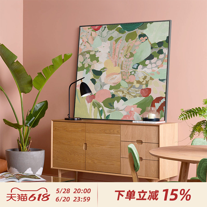Meiisn北欧客厅装饰画现代轻奢抽象花卉挂画卧室床头壁画民宿墙画图片