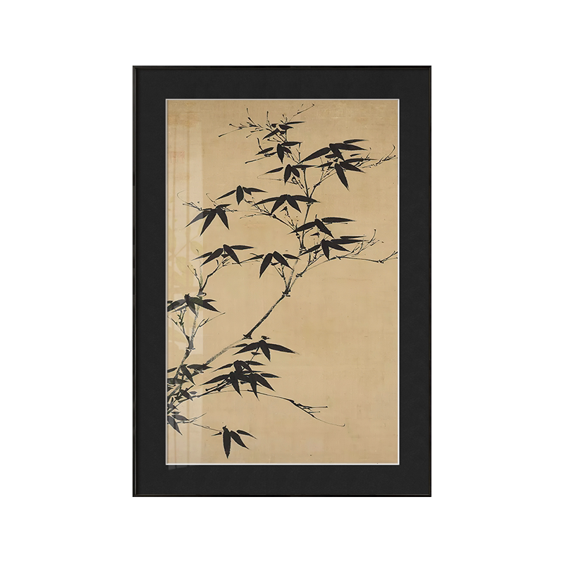 《竹影》法式中古玄关装饰画竹子禅意卧室摆画中国风书房餐厅挂画