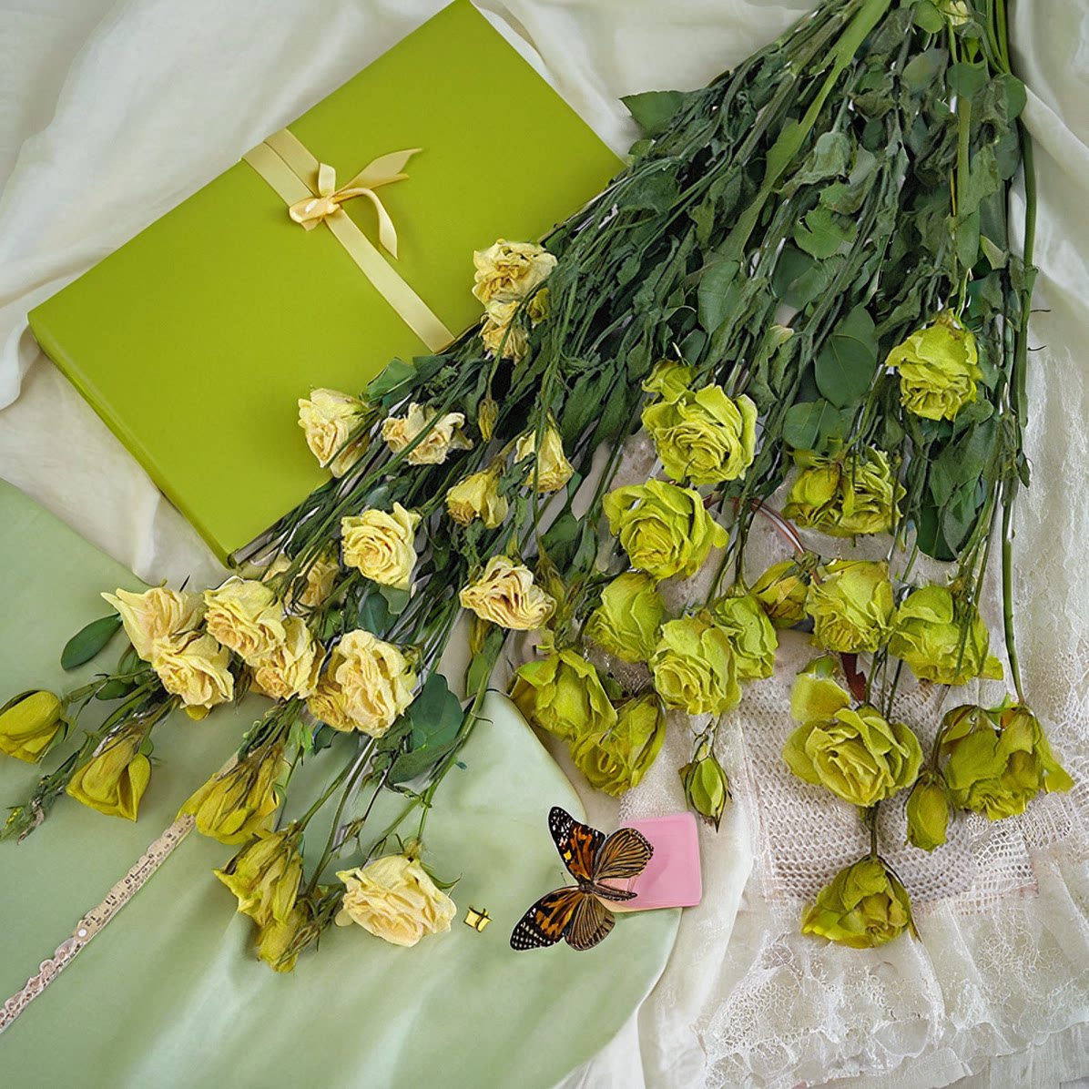 洋桔梗真花干花花束网红天然风干永生花礼物室内家居客厅装饰摆件