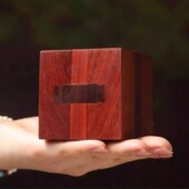 12根魔方鲁班锁实木红花梨孔明锁中国风商务开学礼物榫卯拼装 积木